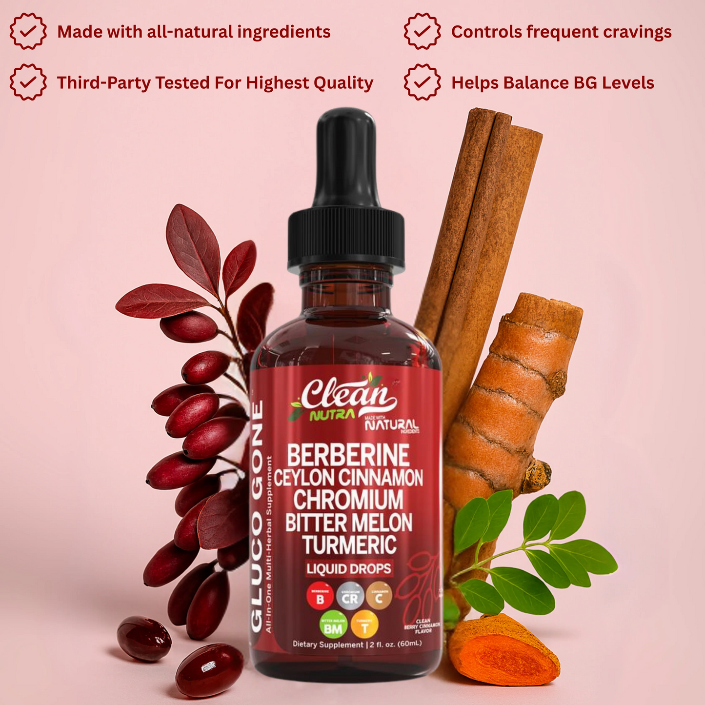 Berberine + Ceylon Cinnamon Regular Drops (6mL)