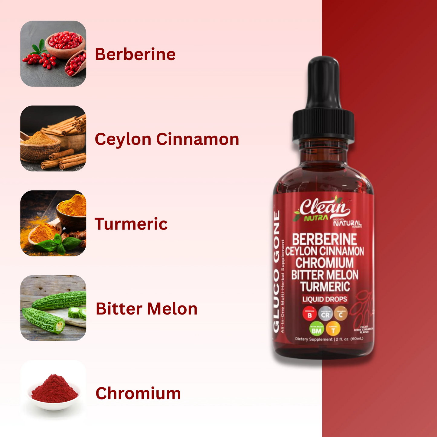 Berberine + Ceylon Cinnamon Regular Drops (6mL)
